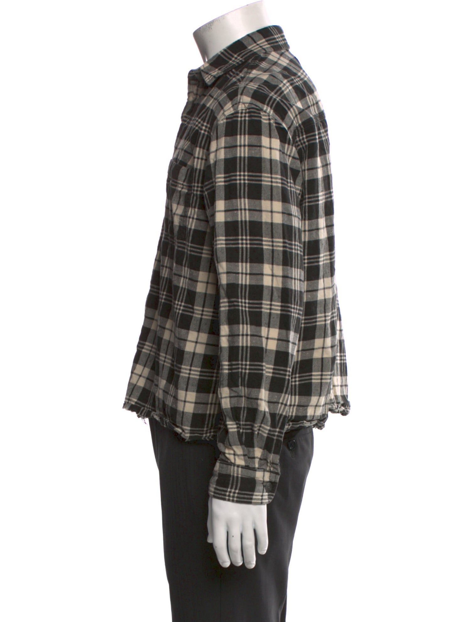 John Elliott Plaid Print Long Sleeve Shirt