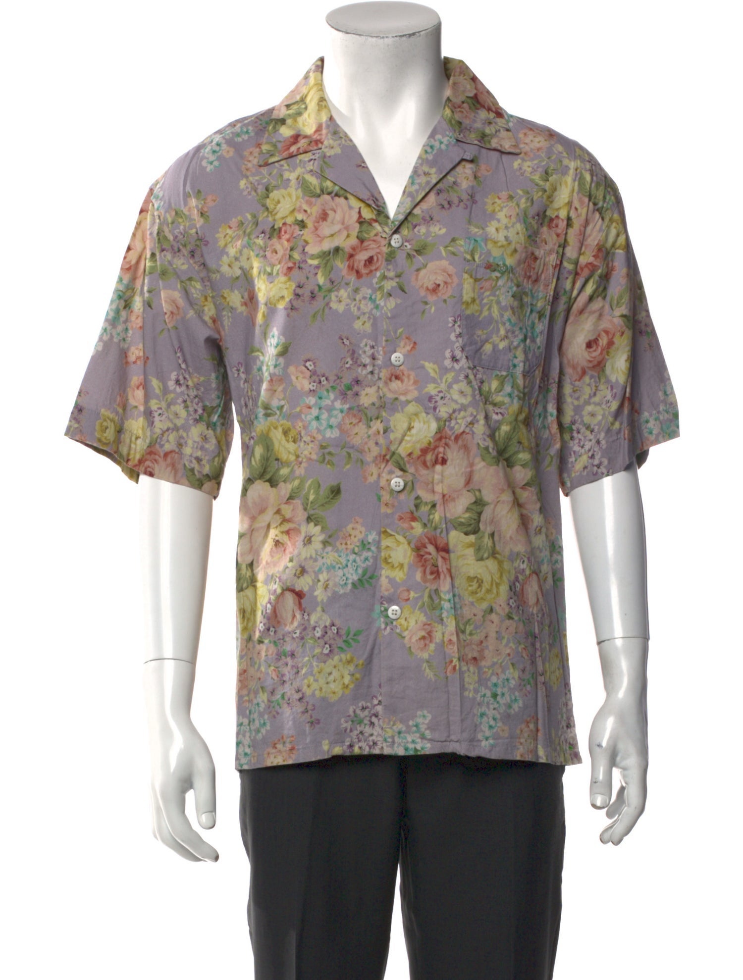 John Elliott Floral Print Short Sleeve Shirt