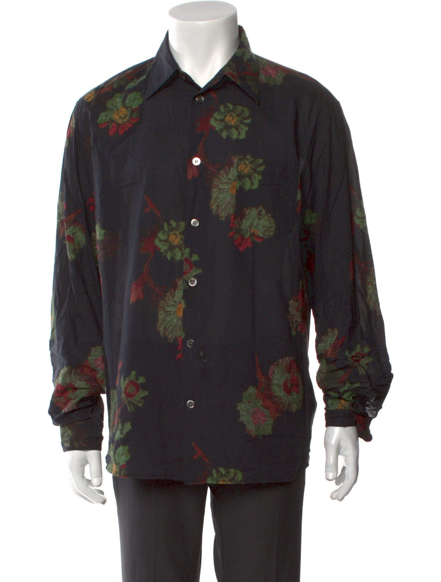 John Elliott Floral Print Long Sleeve Shirt