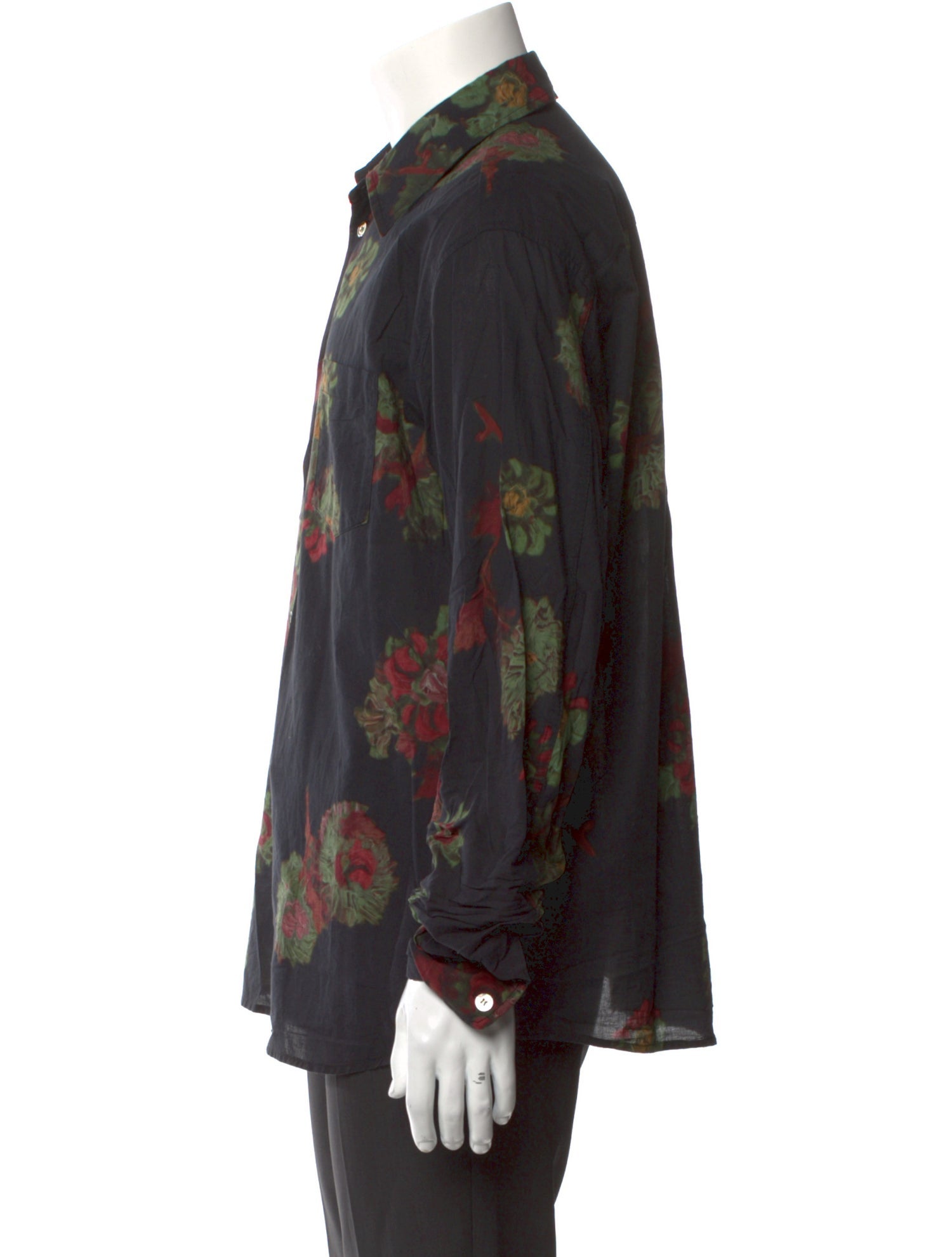 John Elliott Floral Print Long Sleeve Shirt