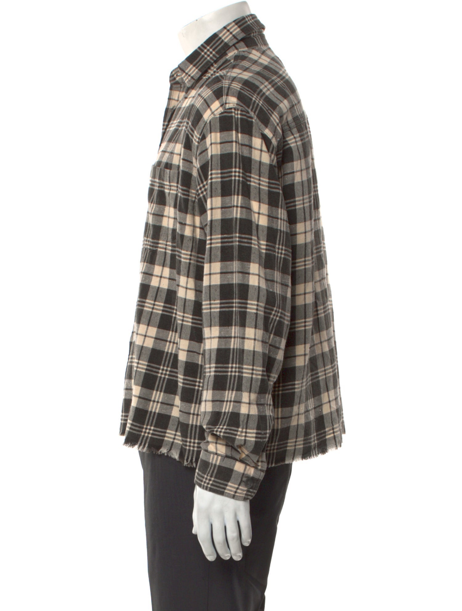 John Elliott Plaid Print Long Sleeve Shirt