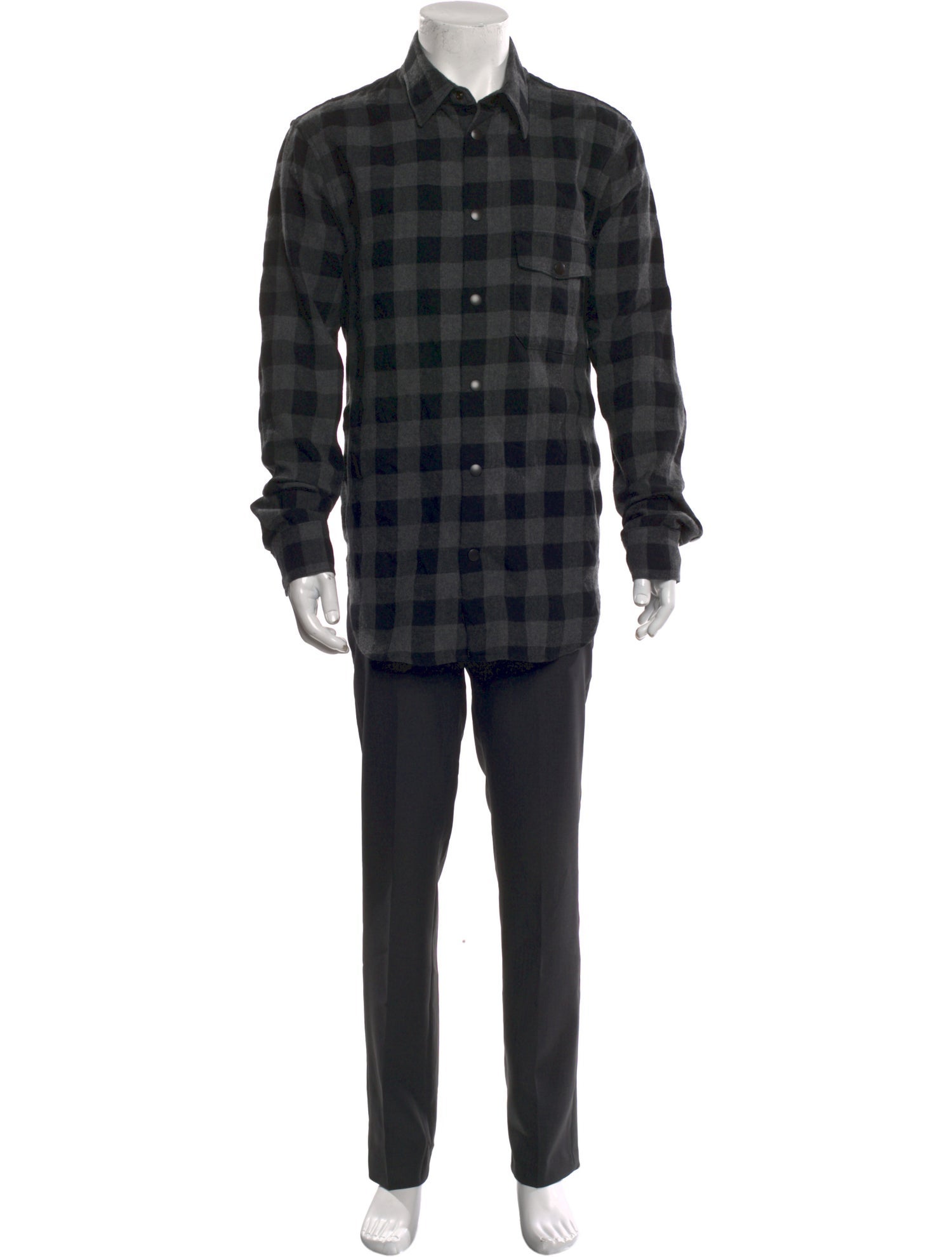 John Elliott Plaid Print Long Sleeve Shirt