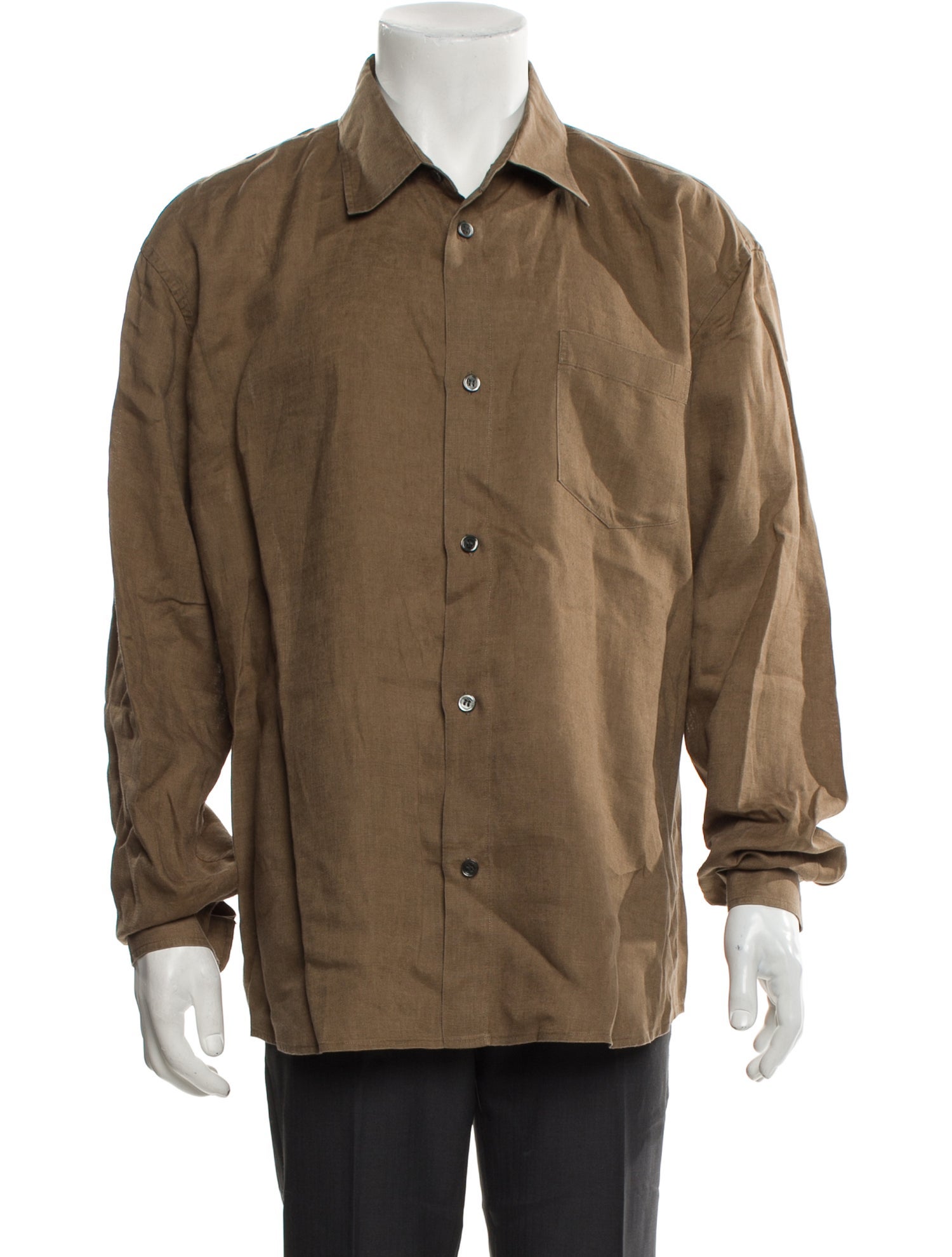 John Elliott Linen Long Sleeve Dress Shirt