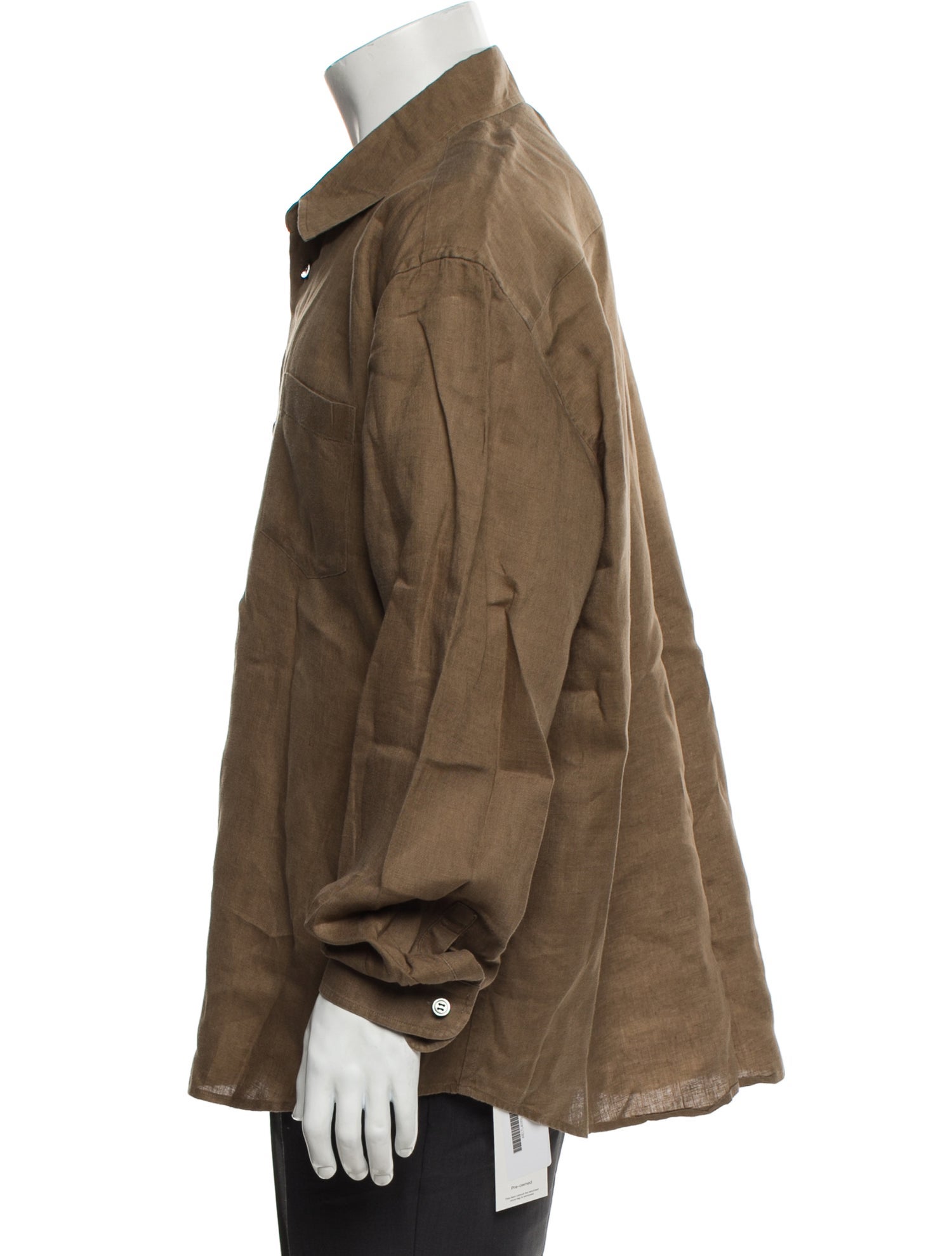 John Elliott Linen Long Sleeve Dress Shirt