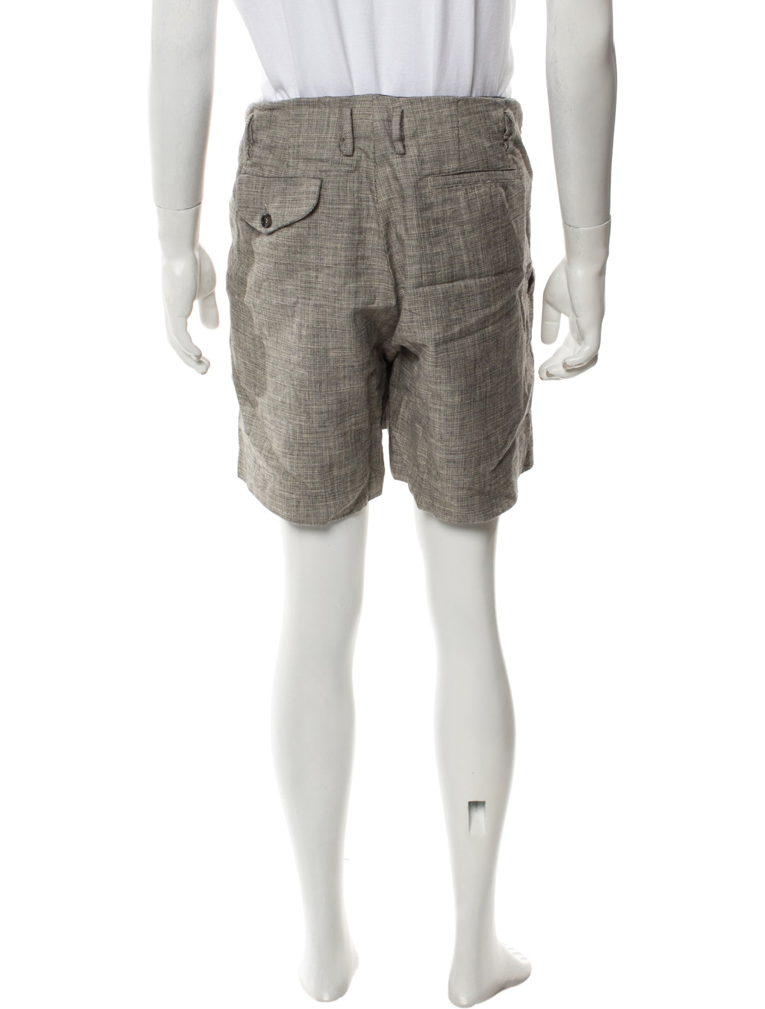 John Elliott Plaid Print Flat Front Shorts