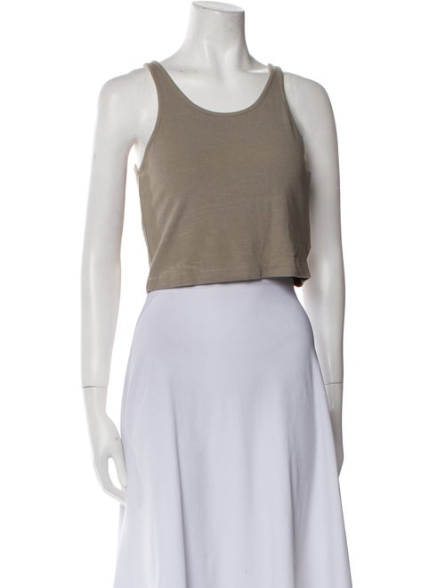 John Elliott Scoop Neck Sleeveless Crop Top