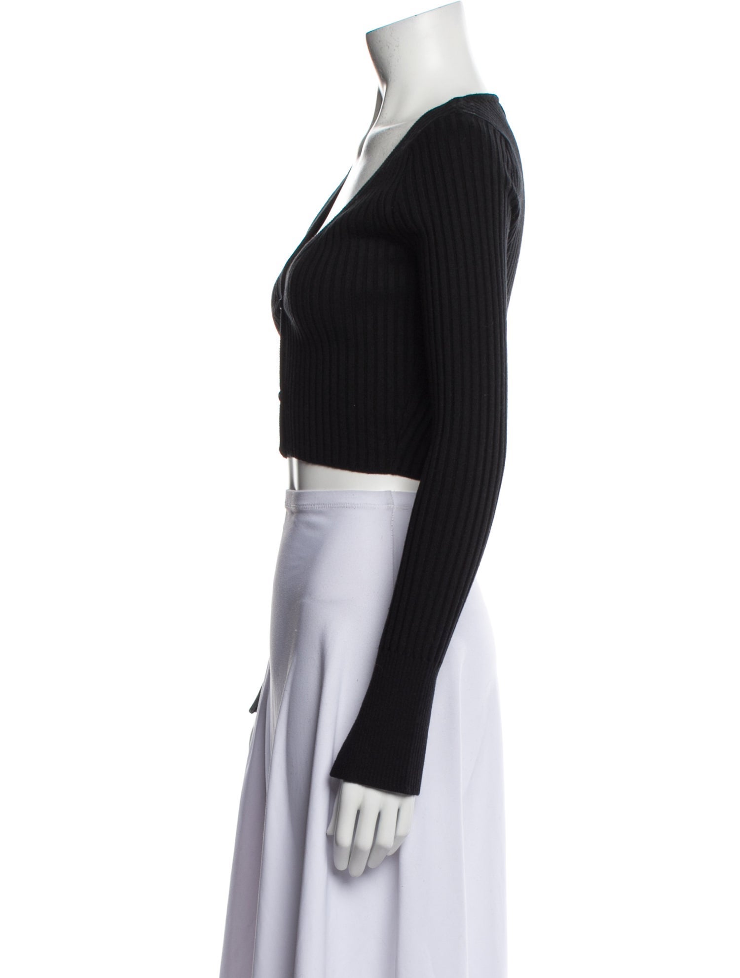 John Elliott V-Neck Long Sleeve Crop Top