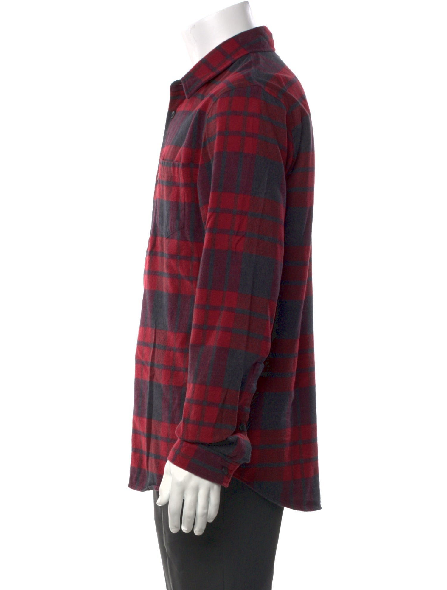 John Elliott Plaid Print Long Sleeve Shirt