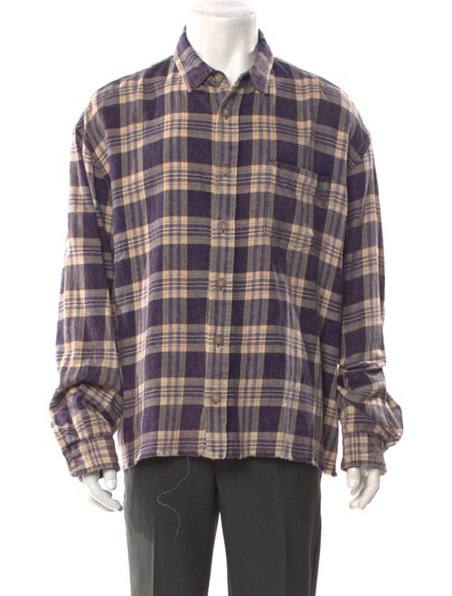 John Elliott Plaid Print Long Sleeve Shirt