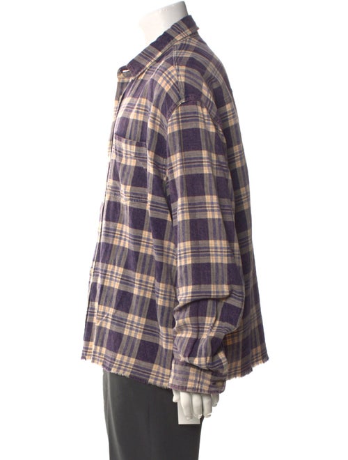 John Elliott Plaid Print Long Sleeve Shirt