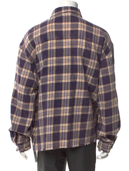 John Elliott Plaid Print Long Sleeve Shirt