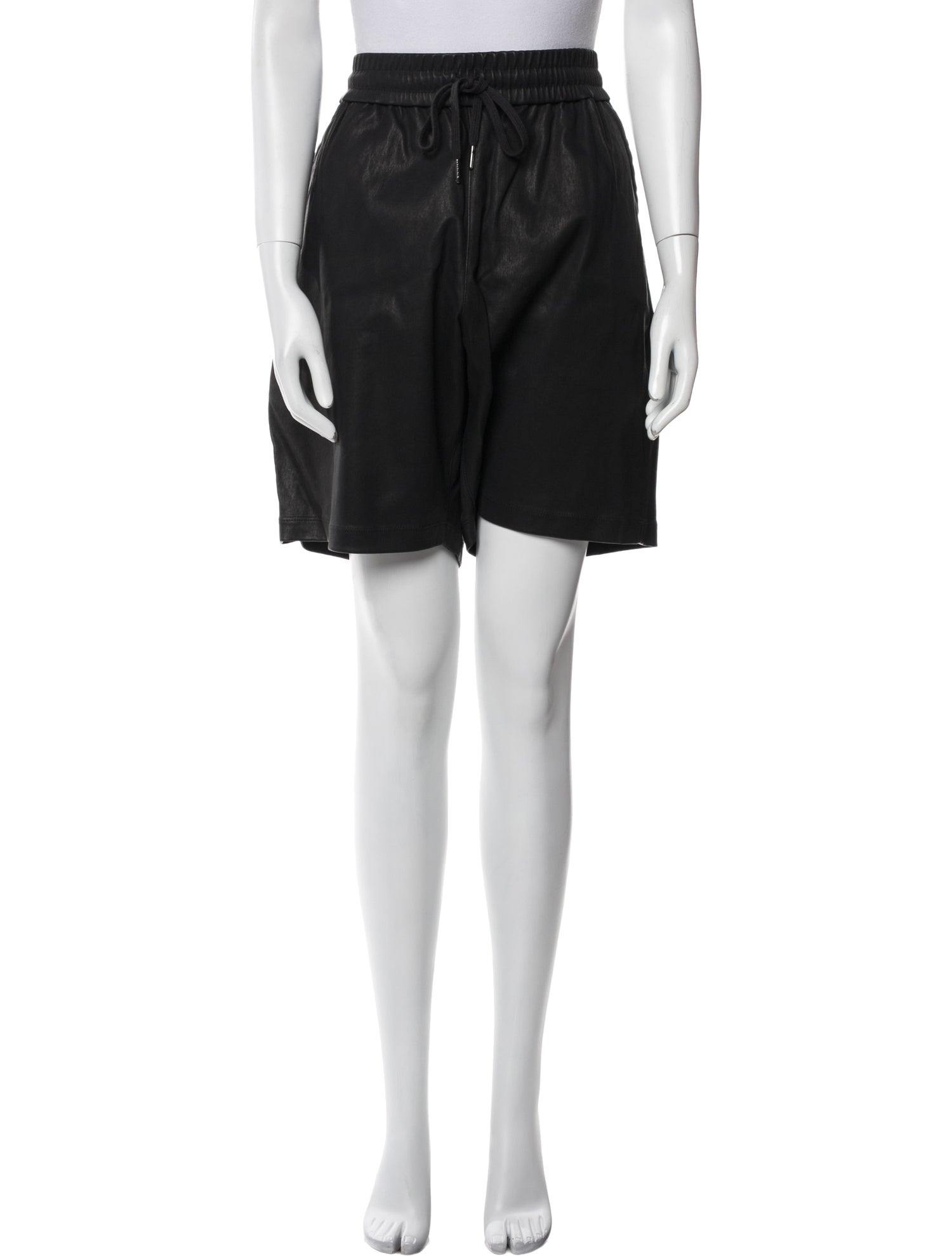 John Elliott Lamb Leather Jogger Shorts