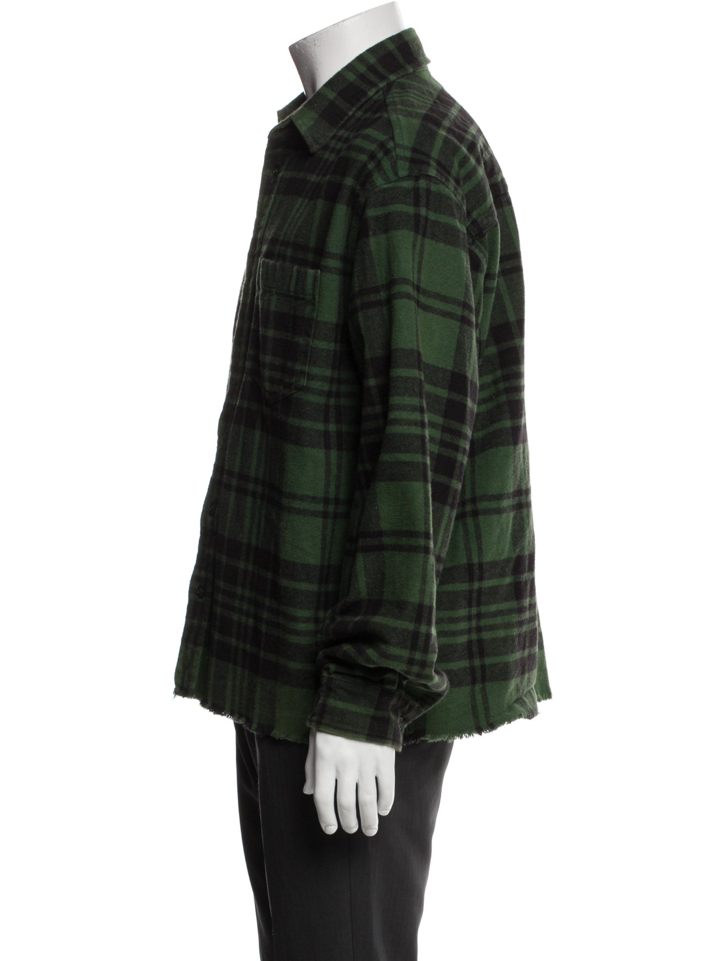 John Elliott Plaid Print Long Sleeve Shirt