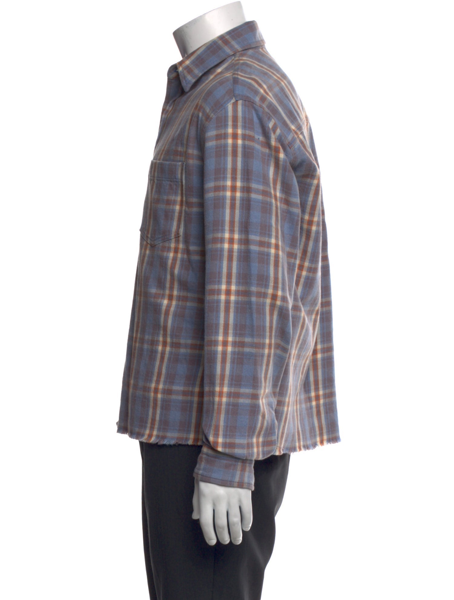 John Elliott Plaid Print Long Sleeve Shirt