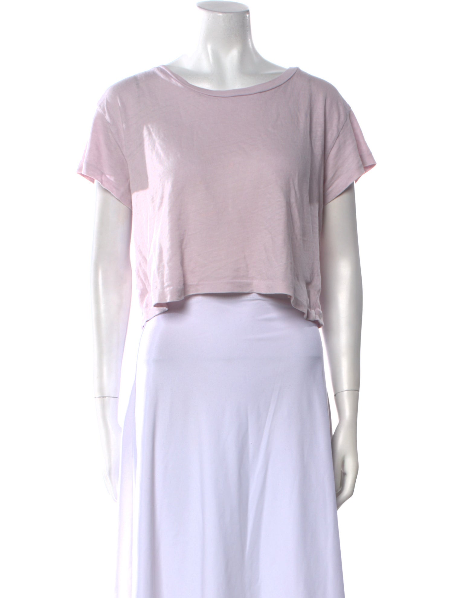 John Elliott Bateau Neckline Short Sleeve Crop Top