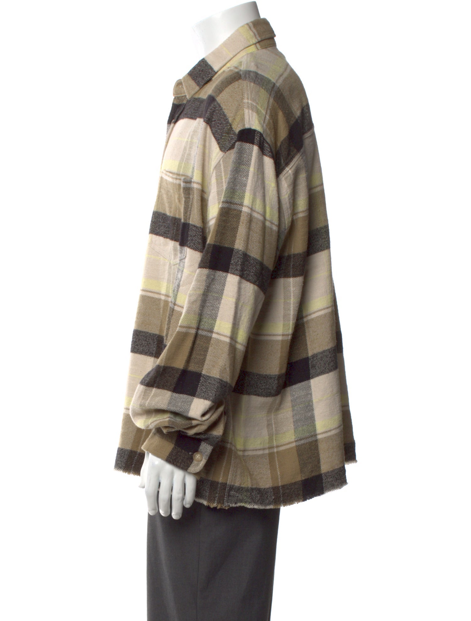 John Elliott Plaid Print Long Sleeve Shirt