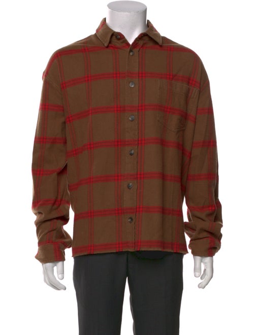 John Elliott Plaid Print Long Sleeve Shirt