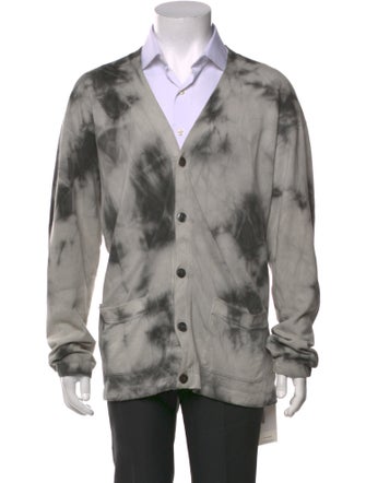 John Elliott Tie-Dye Print V-Neck Cardigan