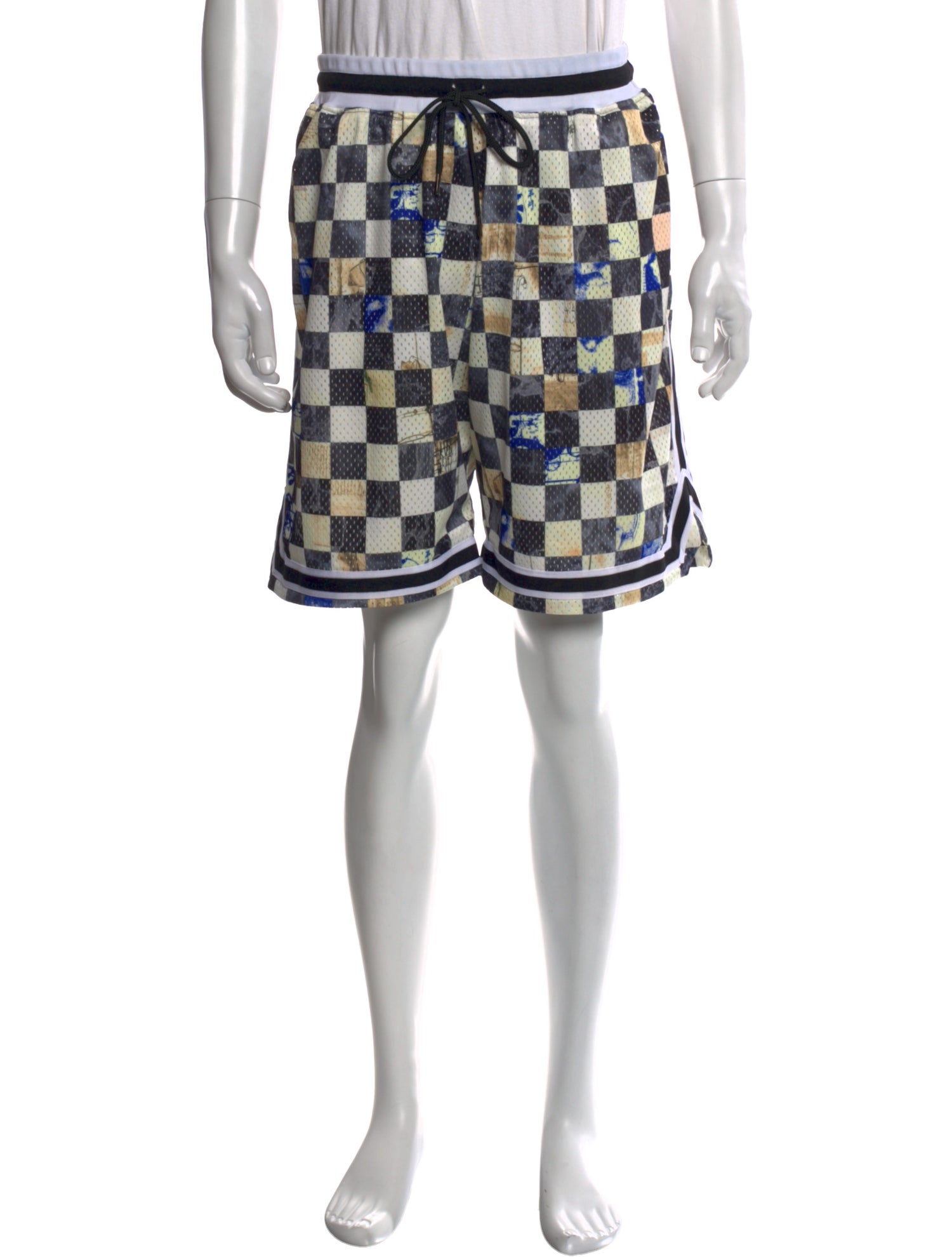 John Elliott Plaid Print Athletic Shorts