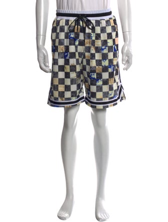 John Elliott Plaid Print Athletic Shorts