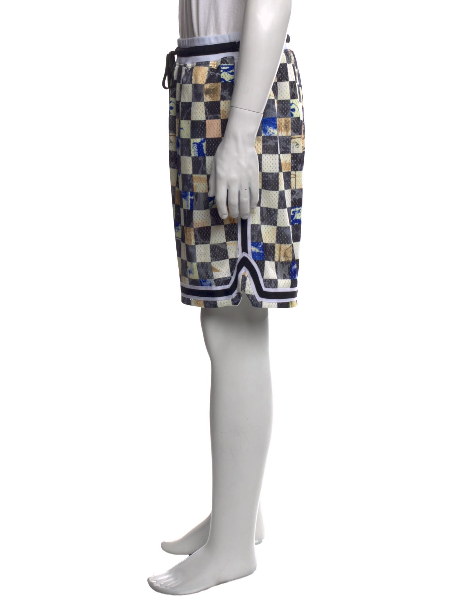 John Elliott Plaid Print Athletic Shorts