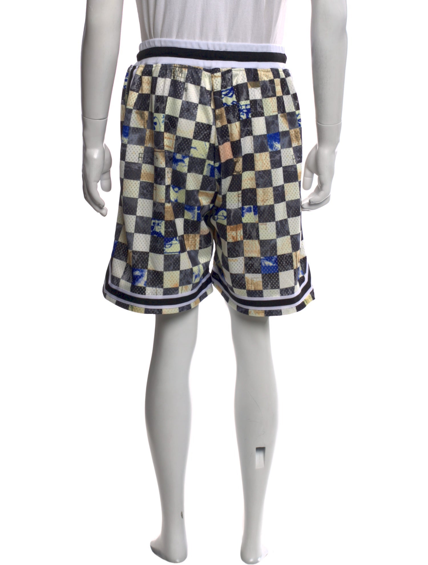 John Elliott Plaid Print Athletic Shorts