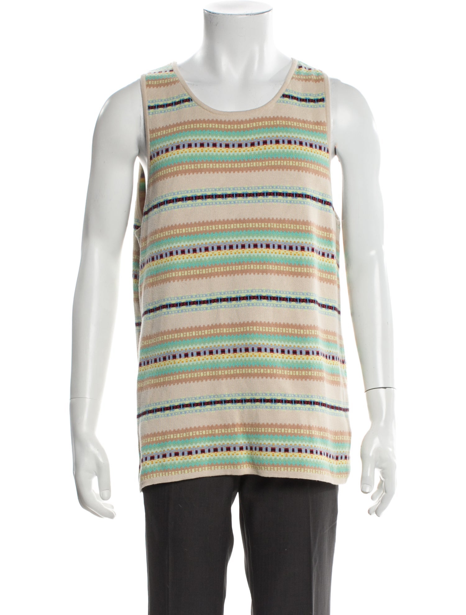 John Elliott Striped Scoop Neck Sweater Vest