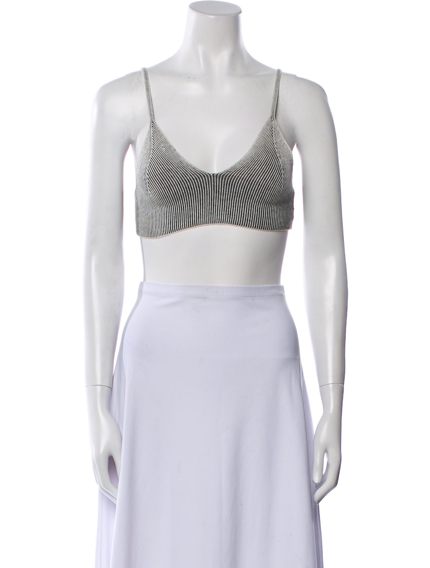 John Elliott Striped Scoop Neck Crop Top