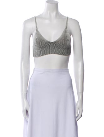 John Elliott Striped Scoop Neck Crop Top