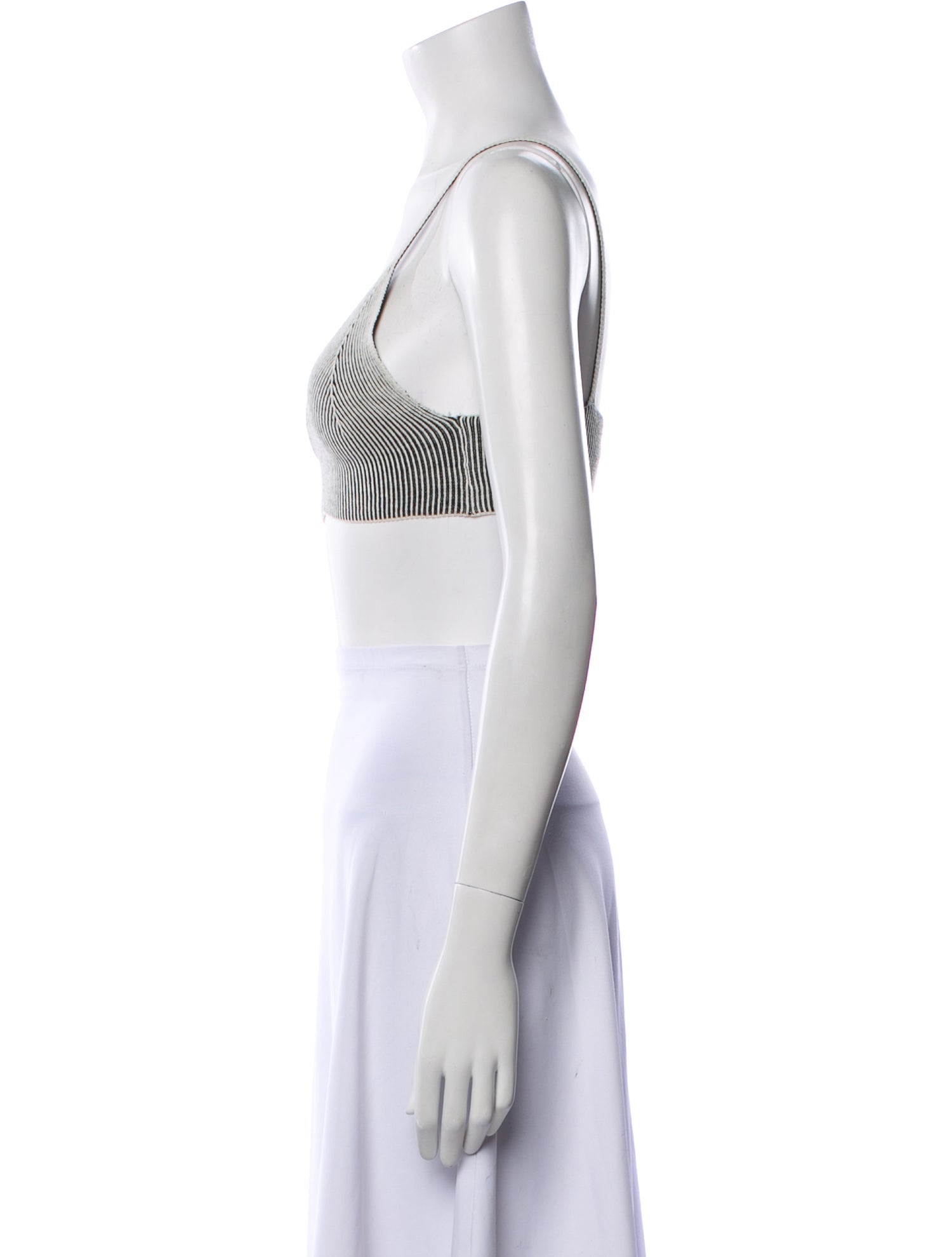 John Elliott Striped Scoop Neck Crop Top