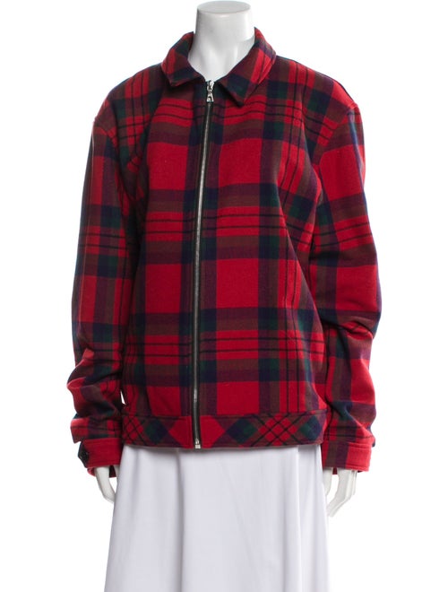 John Elliott Wool Plaid Print Jacket