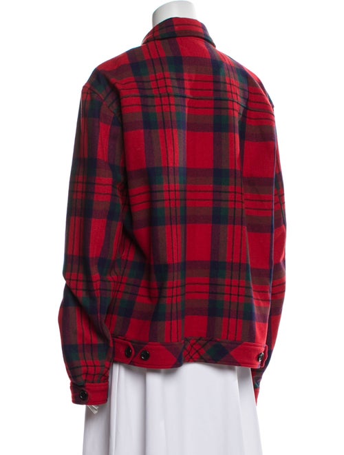 John Elliott Wool Plaid Print Jacket