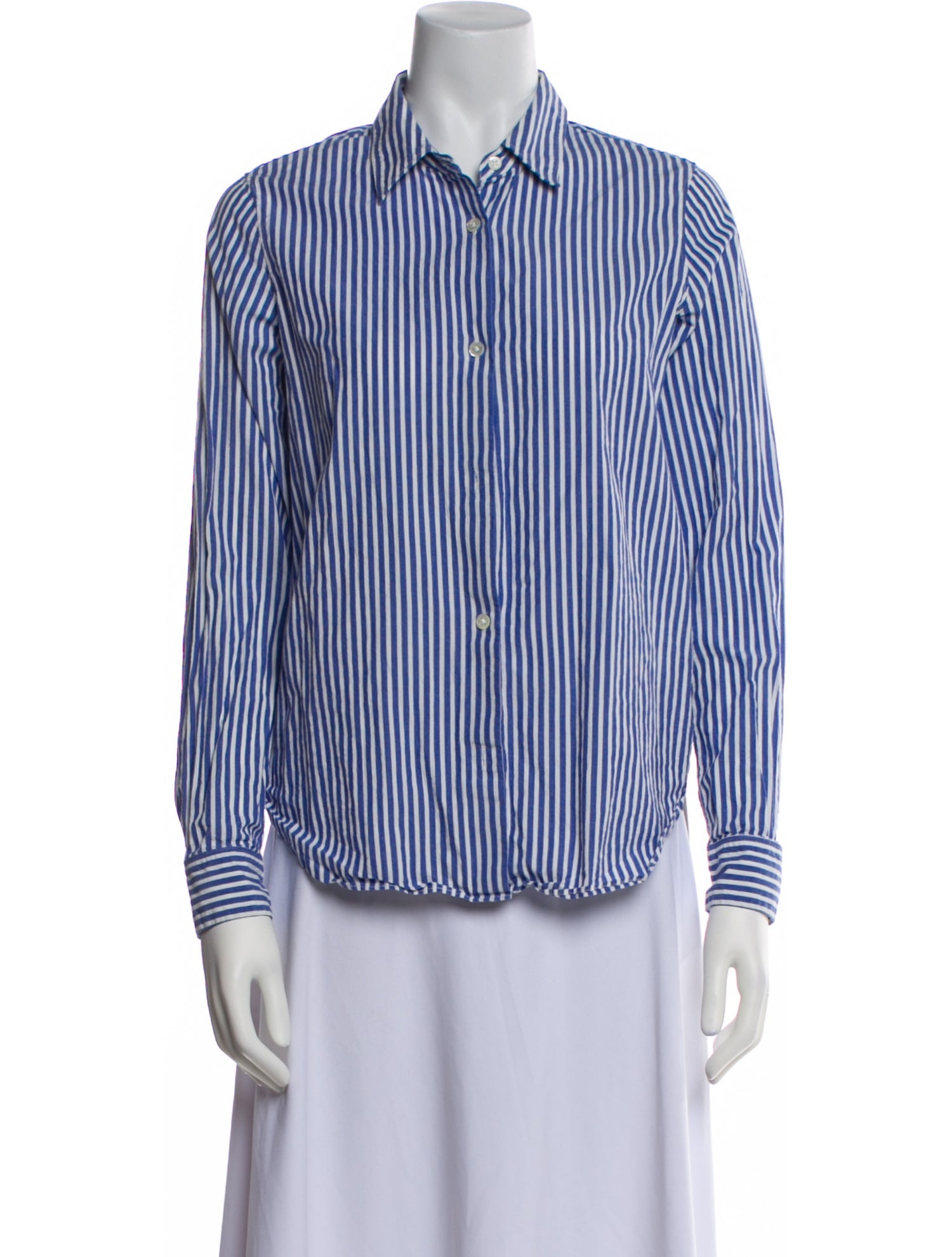 John Elliott Striped Long Sleeve Button-Up Top