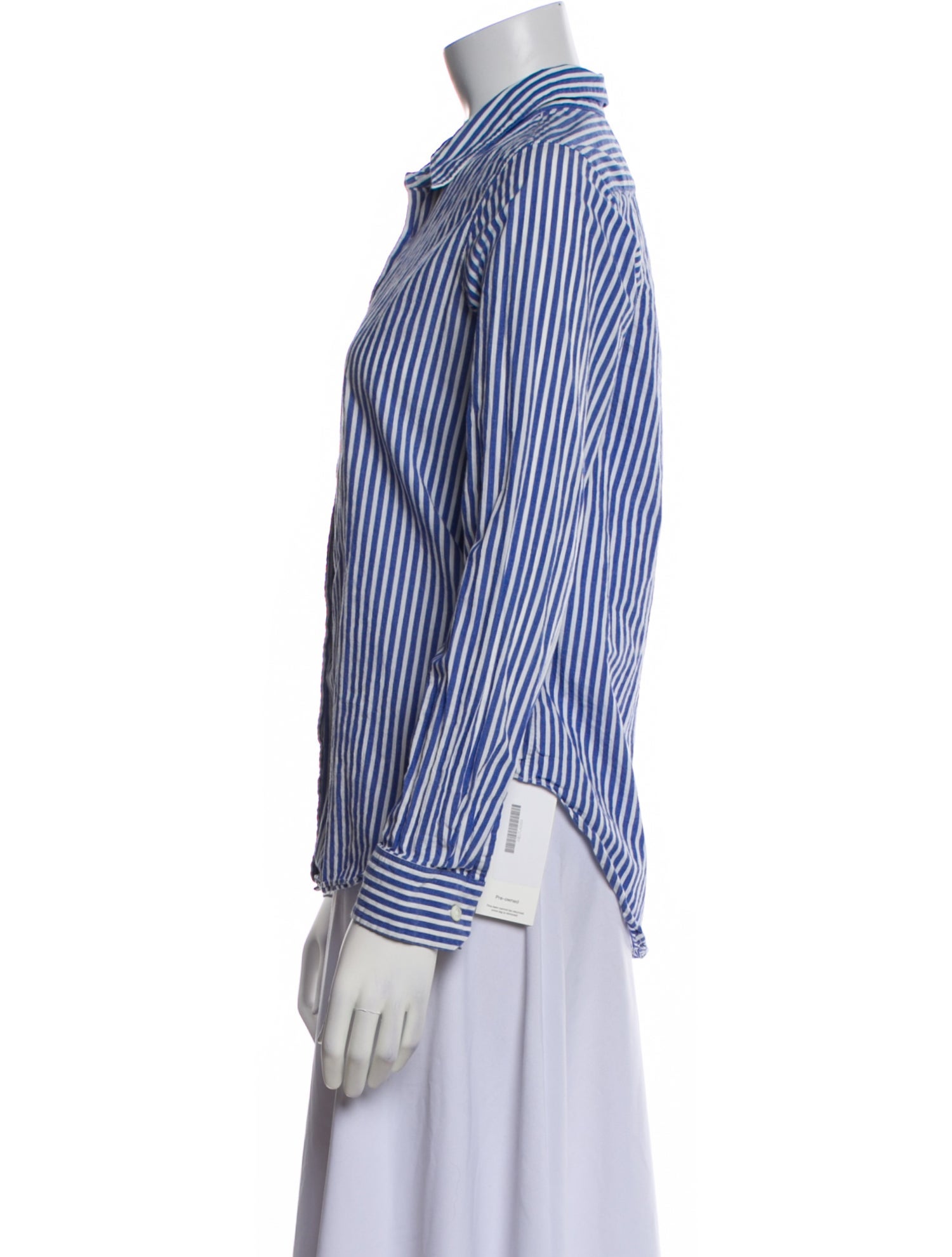 John Elliott Striped Long Sleeve Button-Up Top