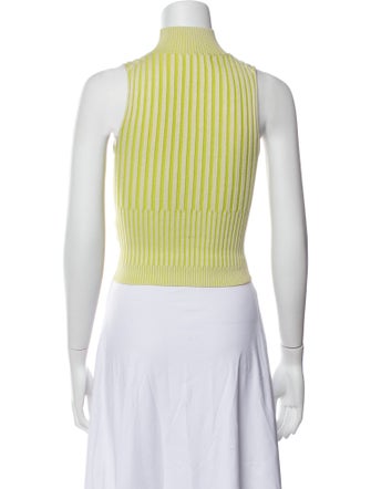 John Elliott Striped Mock Neck Crop Top