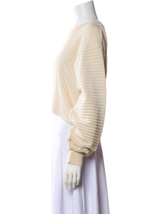 John Elliott Bateau Neckline Long Sleeve Crop Top