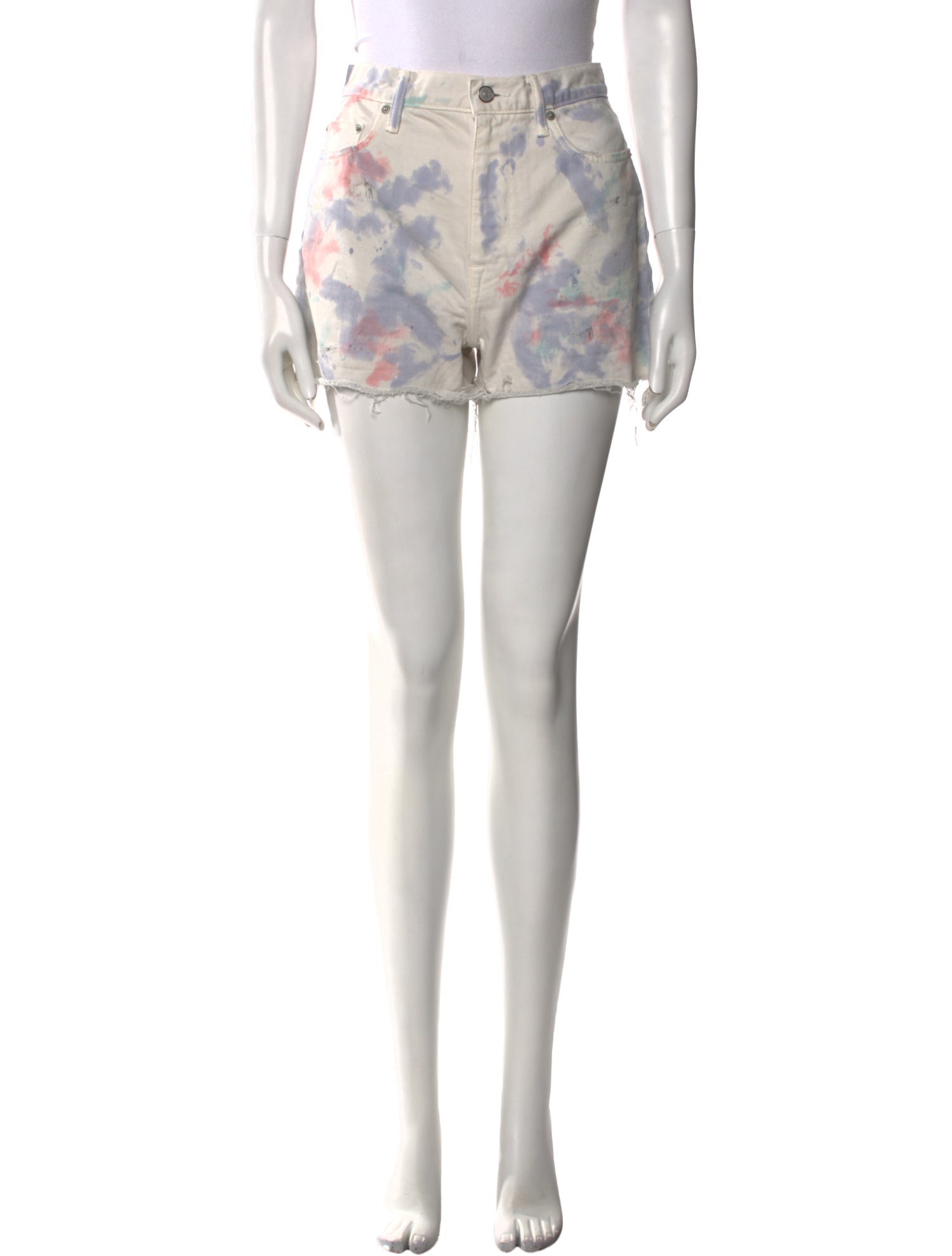 John Elliott Tie-Dye Print Mini Shorts