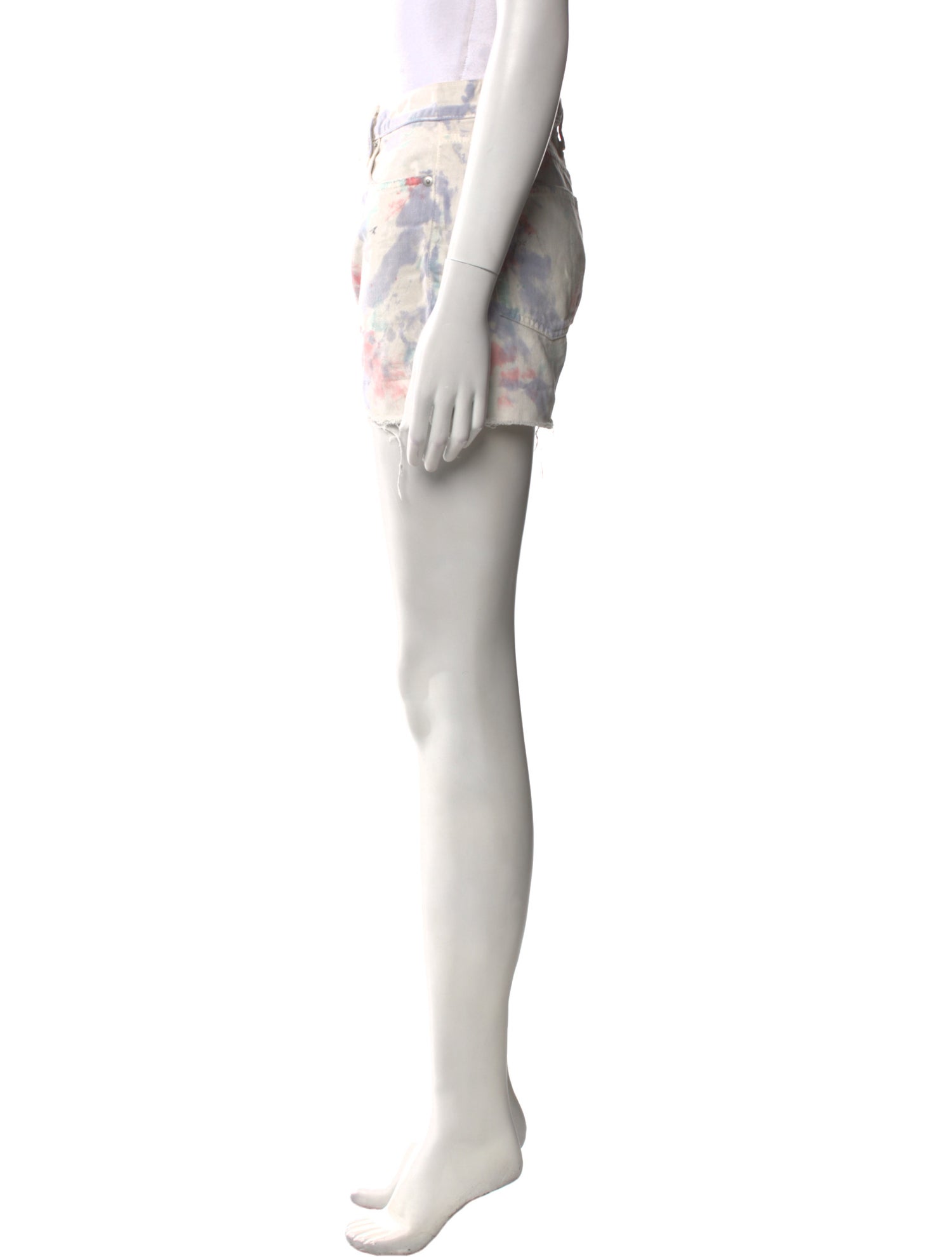 John Elliott Tie-Dye Print Mini Shorts