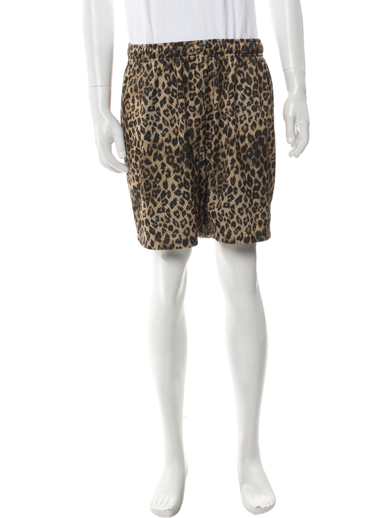 John Elliott Animal Print Jogger Shorts