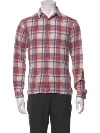 John Elliott Plaid Print Long Sleeve Shirt