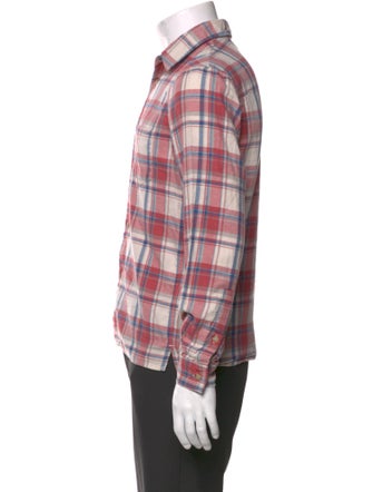 John Elliott Plaid Print Long Sleeve Shirt