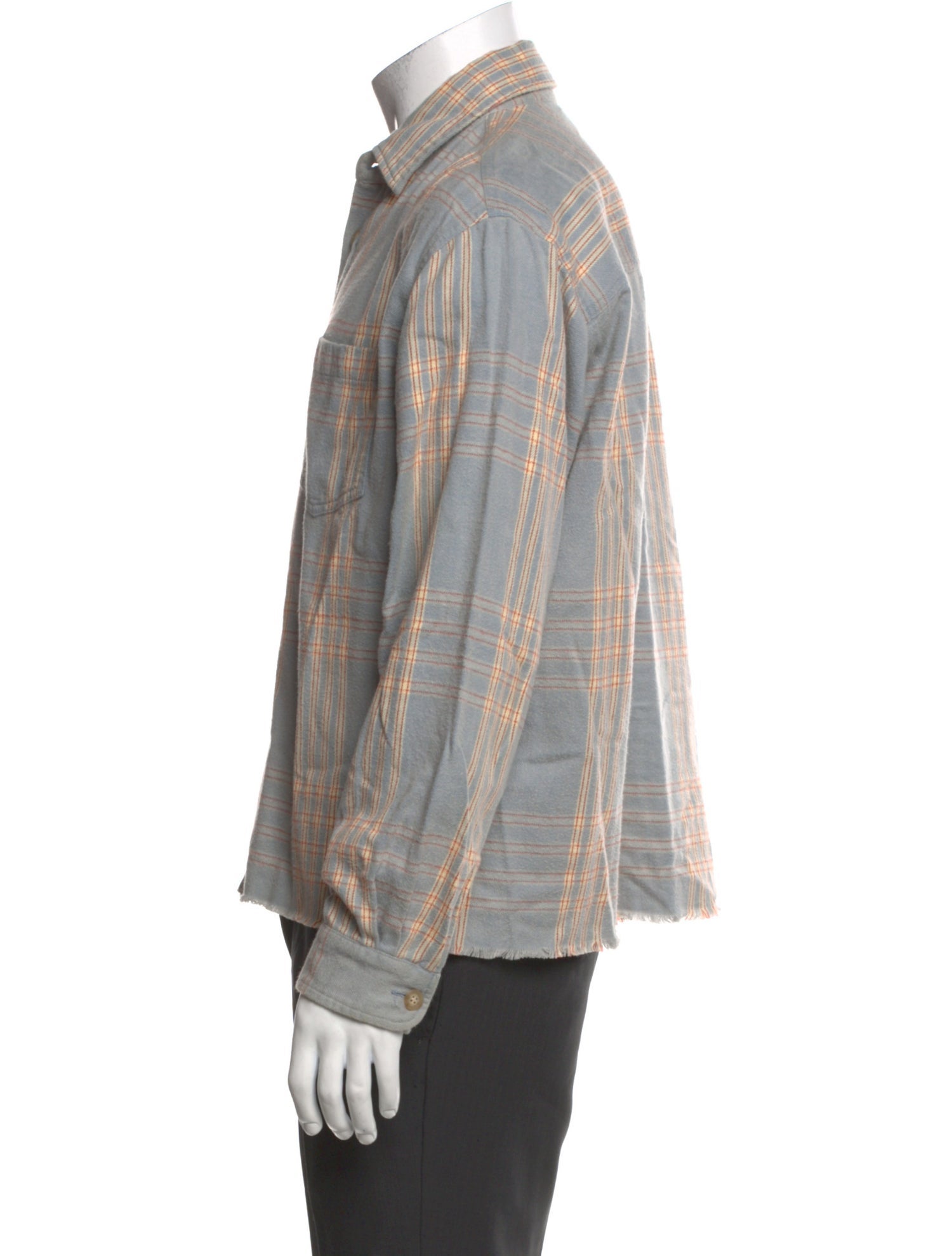 John Elliott Plaid Print Long Sleeve Shirt