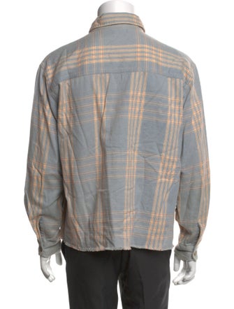 John Elliott Plaid Print Long Sleeve Shirt