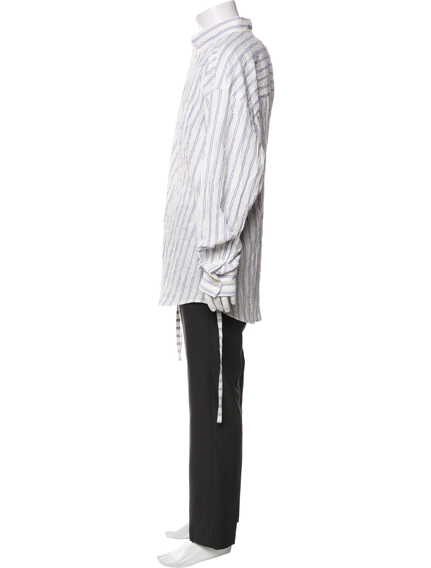 John Elliott Striped Long Sleeve Dress Shirt