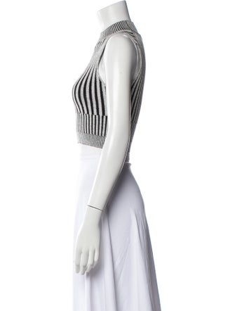 John Elliott Striped Crew Neck Crop Top