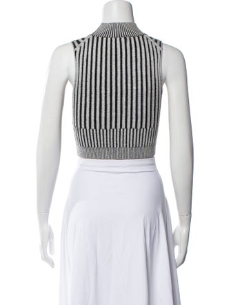 John Elliott Striped Crew Neck Crop Top