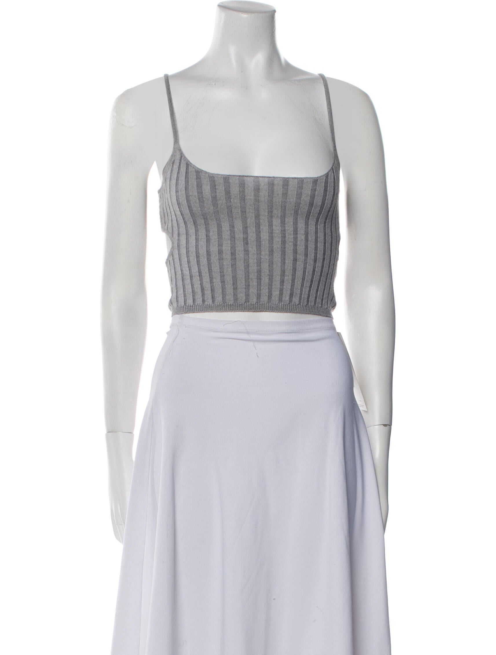 John Elliott Wool Striped Crop Top