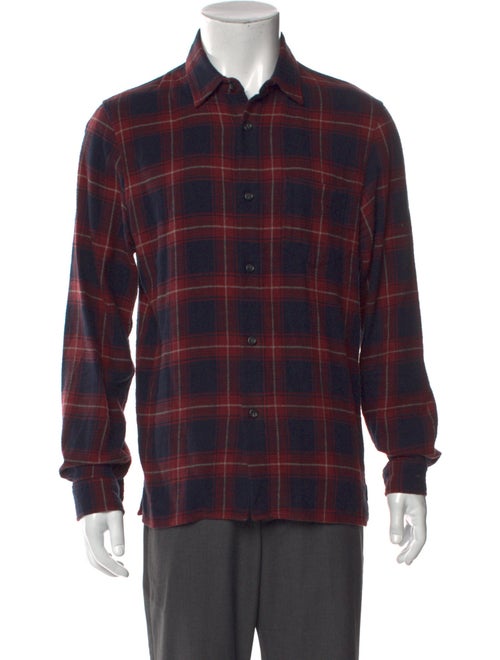 John Elliott Plaid Print Long Sleeve Shirt