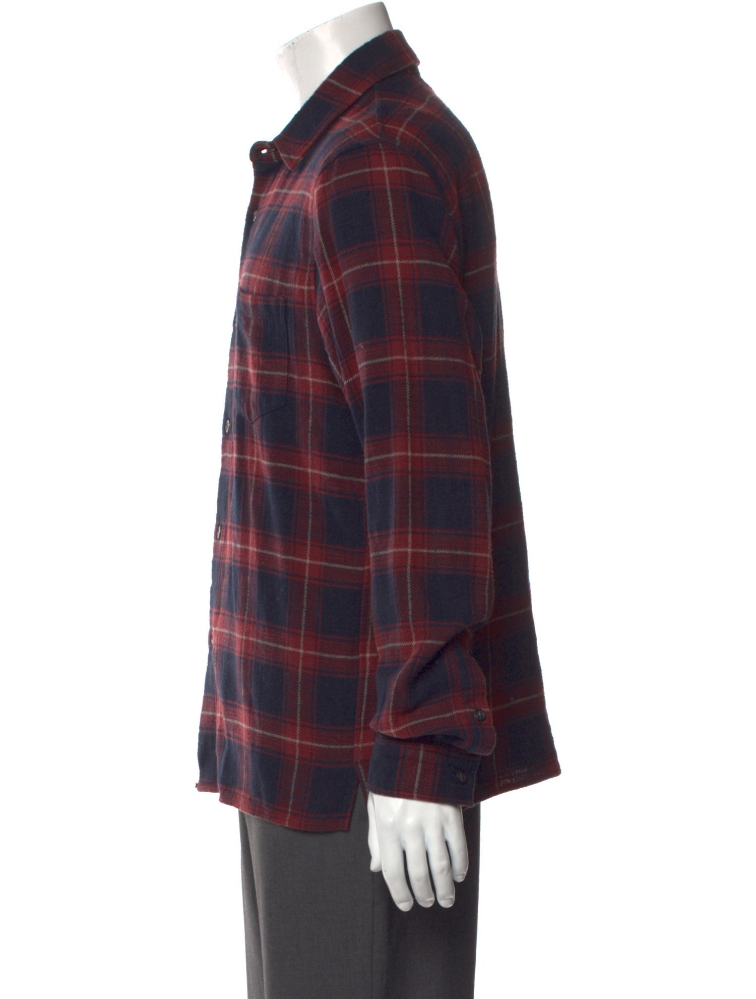 John Elliott Plaid Print Long Sleeve Shirt