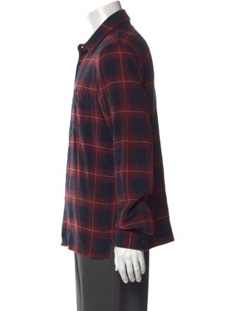 John Elliott Plaid Print Long Sleeve Shirt